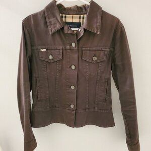 Vintage Burberry Cropped Denim Jacket